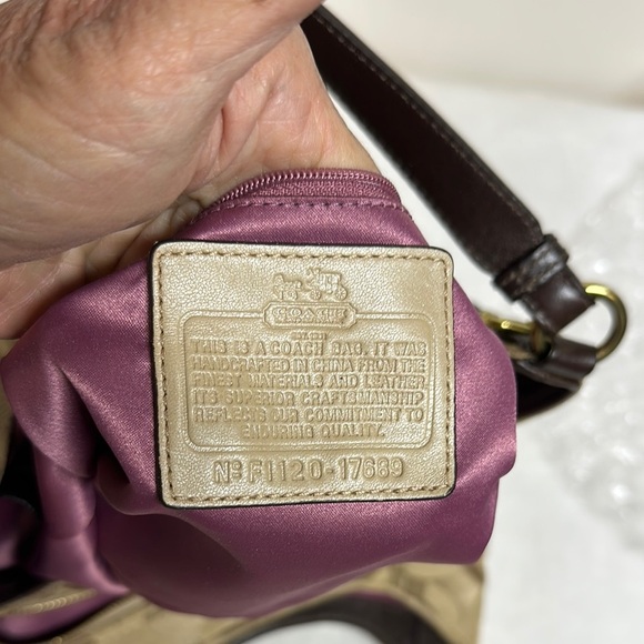 Coach Maggie Optic Khaki canvas shoulder bag Purse! - Picture 10 of 16